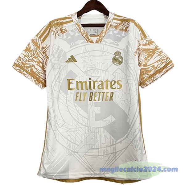 Thailandia Speciale Maglia Real Madrid 2023 2024 Giallo Bianco Poco Prezzo