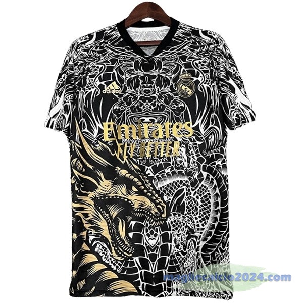 Thailandia Speciale Maglia Real Madrid 2023 2024 Nero Bianco Giallo Poco Prezzo