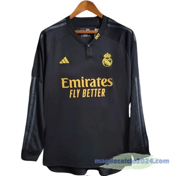 Thailandia Terza Manica lunga Real Madrid 2023 2024 Nero Poco Prezzo