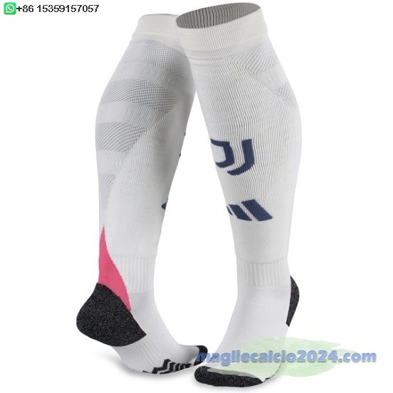 Away Calzettoni Bambino Juventus 2024 2025 Bianco Poco Prezzo