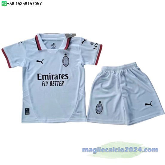 Away Conjunto De Bambino AC Milan 2024 2025 Bianco Poco Prezzo