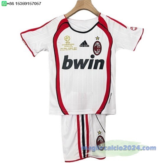 Away Conjunto De Bambino AC Milan Retro 2006 2007 Poco Prezzo
