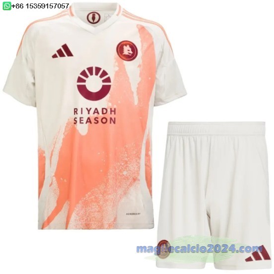 Away Conjunto De Bambino As Roma 2024 2025 Bianco Poco Prezzo