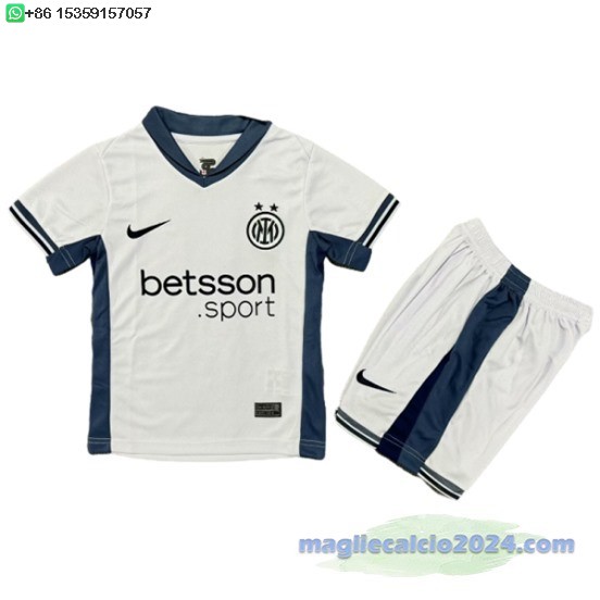 Away Conjunto De Bambino Inter Milán 2024 2025 Bianco Poco Prezzo