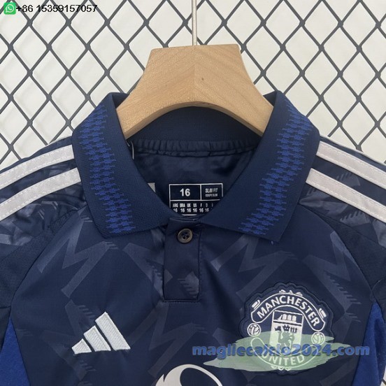 Away Conjunto De Bambino Manchester United 2024 2025 Blu Poco Prezzo