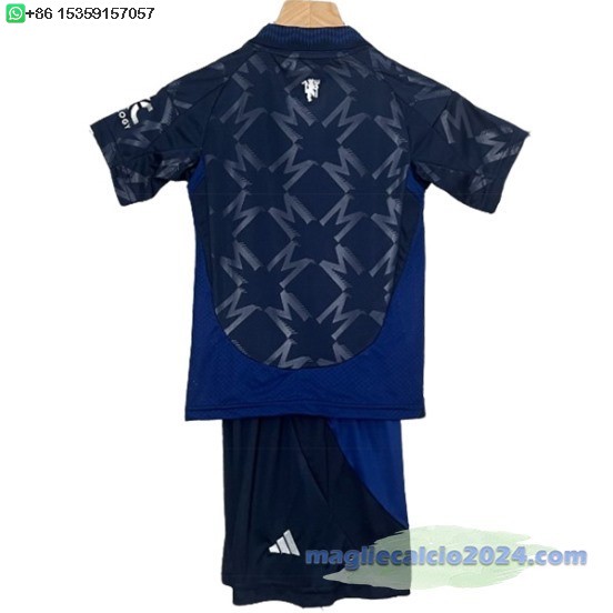 Away Conjunto De Bambino Manchester United 2024 2025 Blu Poco Prezzo