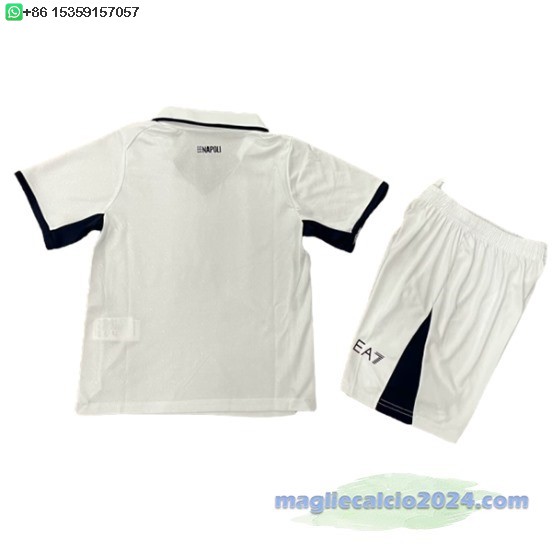 Away Conjunto De Bambino Napoli 2024 2025 Bianco Poco Prezzo