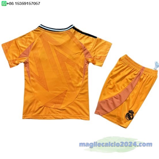 Away Conjunto De Bambino Real Madrid 2024 2025 Arancione Poco Prezzo