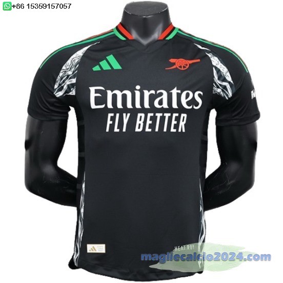 Away Giocatori Maglia Arsenal 2024 2025 Nero Poco Prezzo