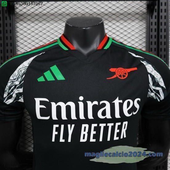 Away Giocatori Maglia Arsenal 2024 2025 Nero Poco Prezzo