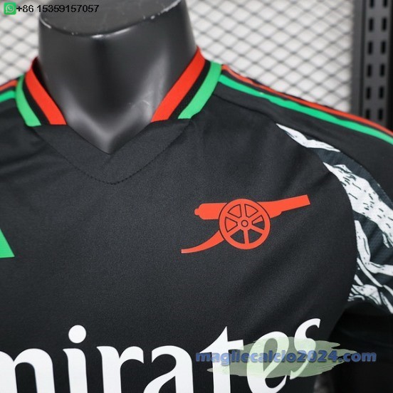 Away Giocatori Maglia Arsenal 2024 2025 Nero Poco Prezzo