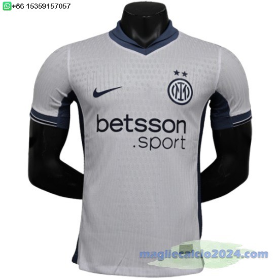 Away Giocatori Maglia Inter Milán 2024 2025 Bianco Poco Prezzo