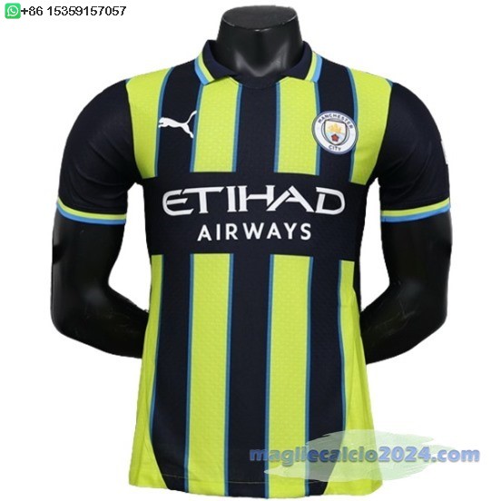 Away Giocatori Maglia Manchester City 2024 2025 Verde Poco Prezzo