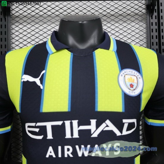 Away Giocatori Maglia Manchester City 2024 2025 Verde Poco Prezzo