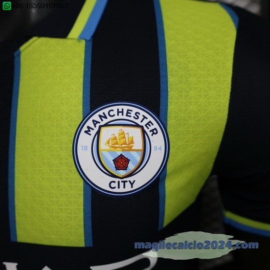 Away Giocatori Maglia Manchester City 2024 2025 Verde Poco Prezzo