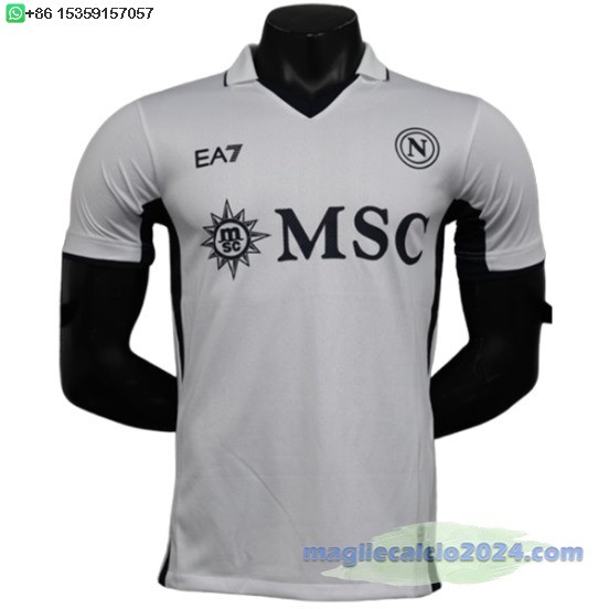 Away Giocatori Maglia Napoli 2024 2025 Bianco Poco Prezzo