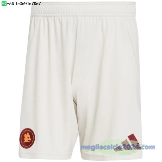 Away Pantaloni As Roma 2024 2025 Bianco Poco Prezzo