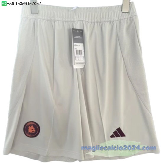 Away Pantaloni As Roma 2024 2025 Bianco Poco Prezzo