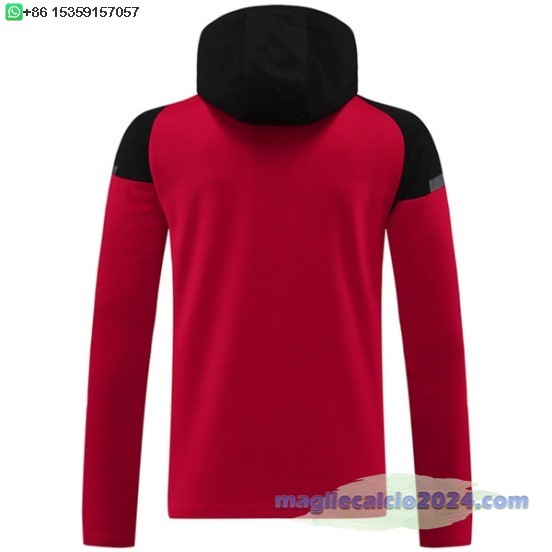 Chaqueta Con Capucha AC Milan 2024 2025 Nero Rosso Poco Prezzo