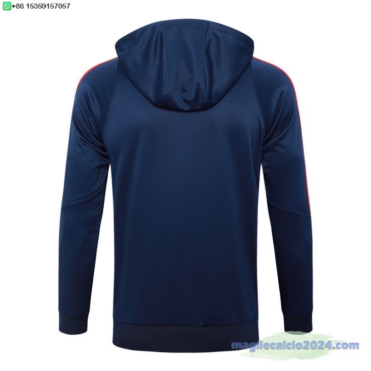 Chaqueta Con Capucha Italia 2024 Blu Navy Poco Prezzo