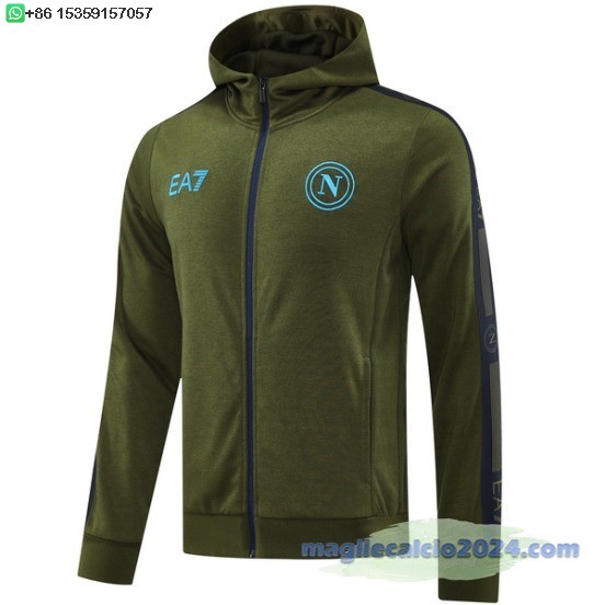 Chaqueta Con Capucha Napoli 2024 2025 Blu Navy Poco Prezzo