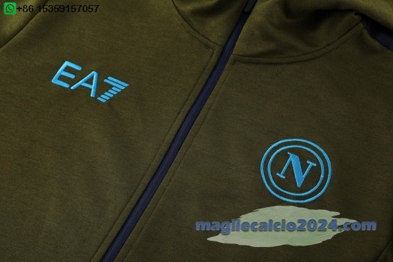 Chaqueta Con Capucha Napoli 2024 2025 Blu Navy Poco Prezzo