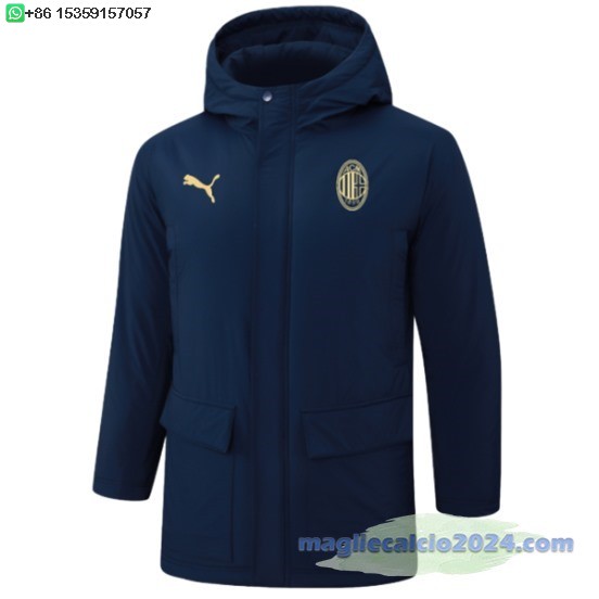 Chaqueta De Algodón AC Milan 2024 2025 Blu Navy Poco Prezzo