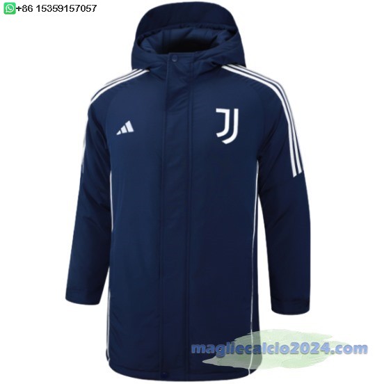 Chaqueta De Algodón Juventus 2024 2025 Blu Navy Poco Prezzo