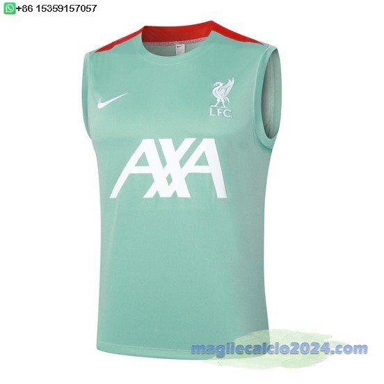 Formazione Senza ManicheLiverpool 2024 2025 Verde Bianco Poco Prezzo