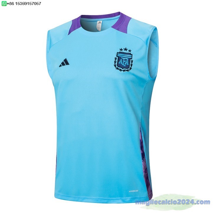 Formazione Senza Maniche Argentina 2024 Blu Purpureo Poco Prezzo
