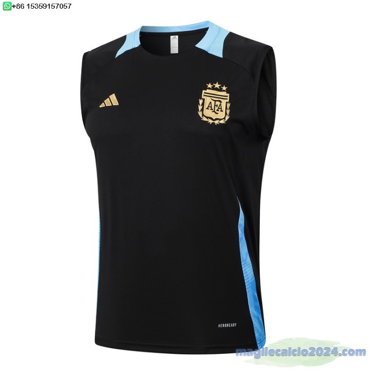 Formazione Senza Maniche Argentina 2024 Nero Blu Poco Prezzo
