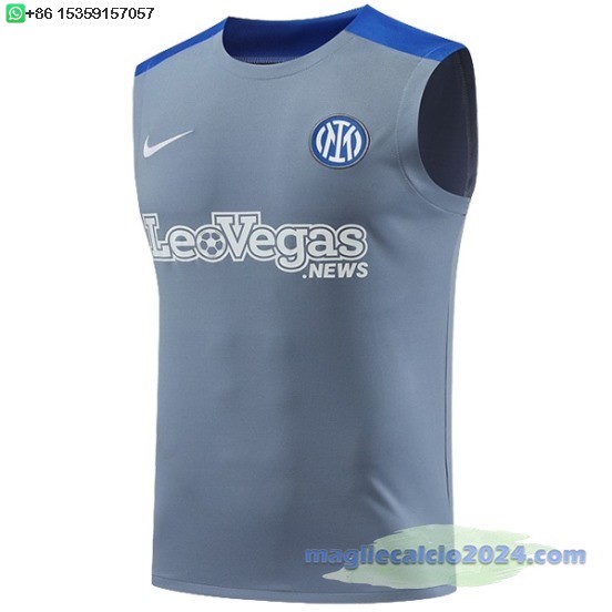 Formazione Senza Maniche Inter Milán 2024 2025 Grigio Blu Poco Prezzo