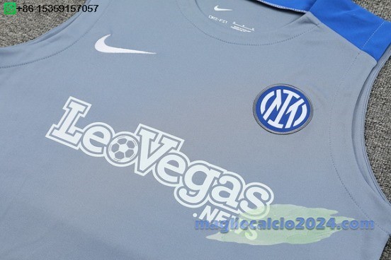 Formazione Senza Maniche Inter Milán 2024 2025 Grigio Blu Poco Prezzo