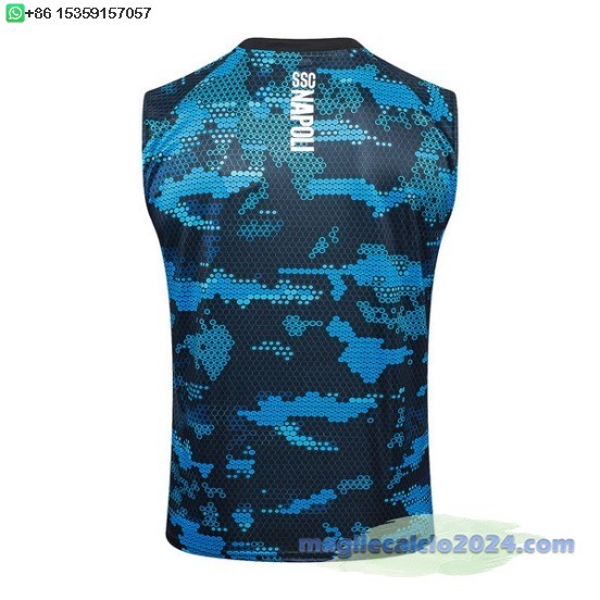 Formazione Senza Maniche Napoli 2024 2025 Blu Nero Poco Prezzo