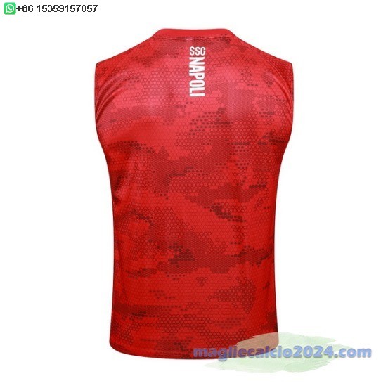 Formazione Senza Maniche Napoli 2024 2025 Rosso Bianco Poco Prezzo