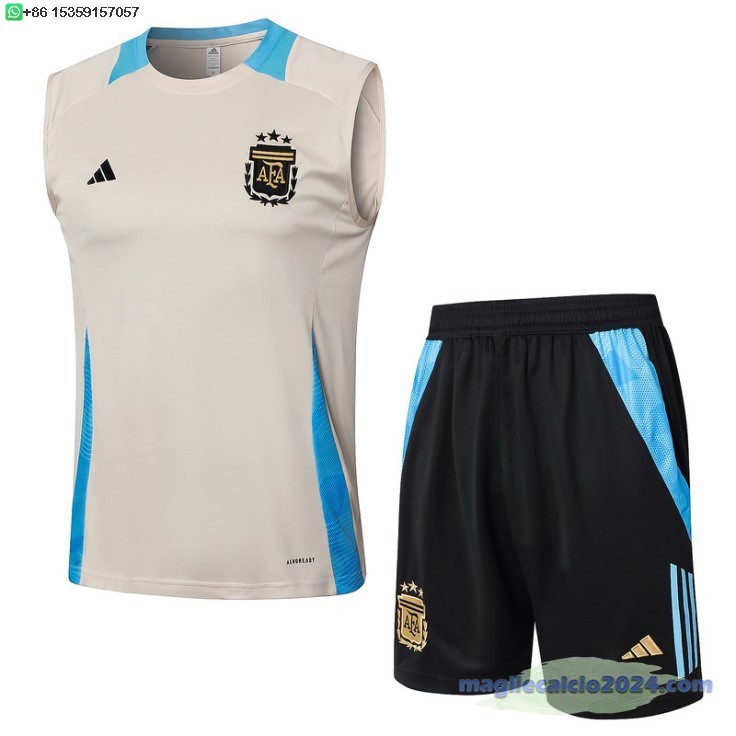 Formazione Senza Maniche Set Completo Argentina 2024 Giallo Blu Nero Poco Prezzo