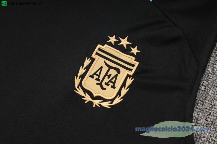 Formazione Senza Maniche Set Completo Argentina 2024 Nero Blu Poco Prezzo