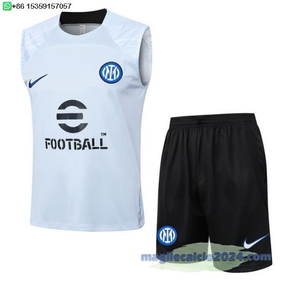 Formazione Senza Maniche Set Completo Inter Milán 2023 2024 Blu II Nero Poco Prezzo