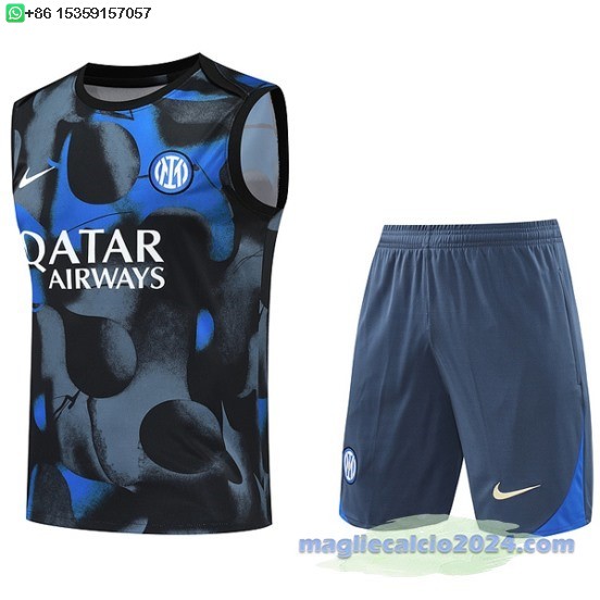 Formazione Senza Maniche Set Completo Inter Milan 2024 2025 Blu Grigio Poco Prezzo