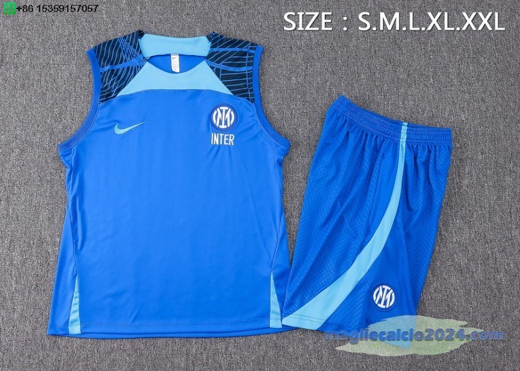 Formazione Senza Maniche Set Completo Inter Milán 2024 2025 Blu Poco Prezzo