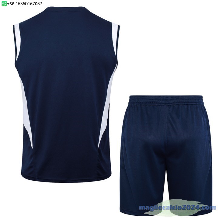 Formazione Senza Maniche Set Completo Italia 2024 Blu Navy Poco Prezzo