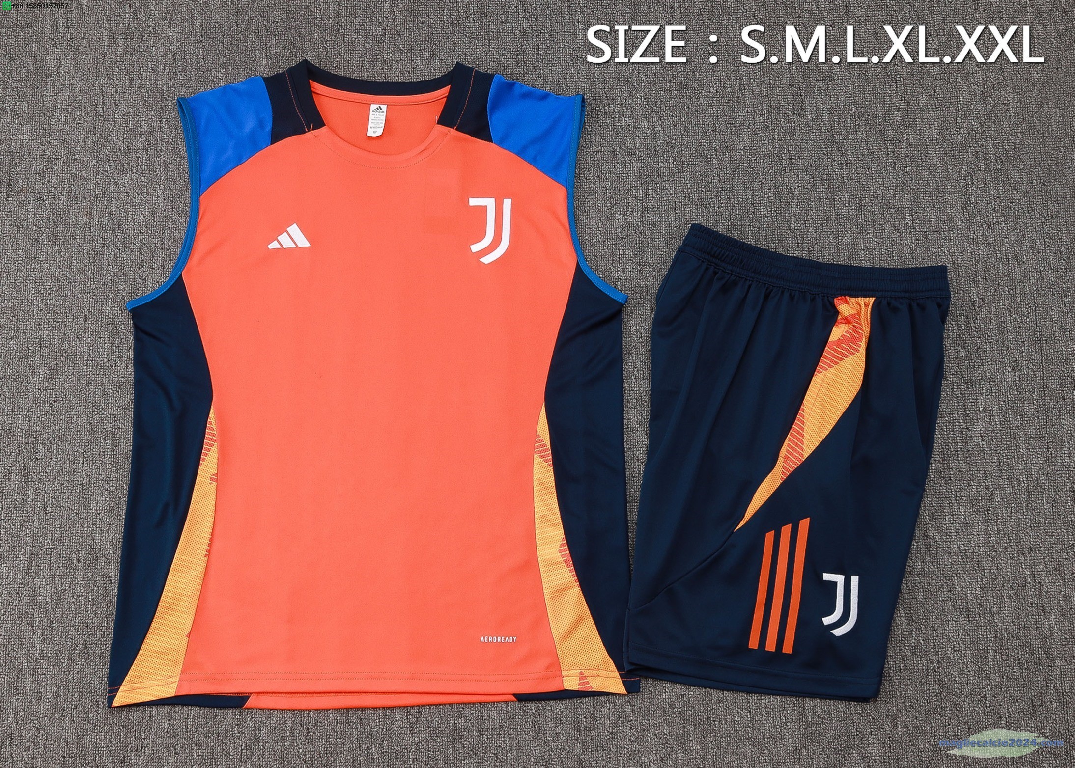 Formazione Senza Maniche Set Completo Juventus 2024 2025 Arancione Blu Poco Prezzo