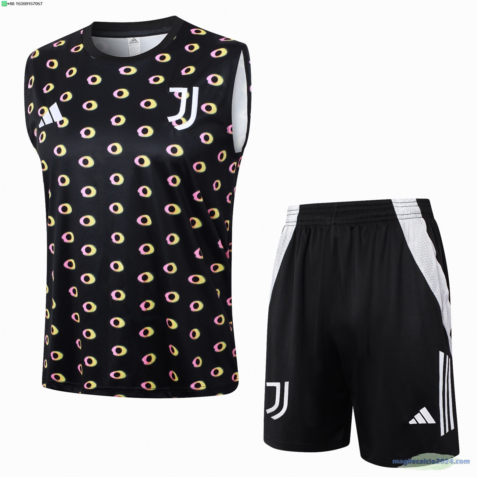 Formazione Senza Maniche Set Completo Juventus 2024 2025 Nero Bianco Poco Prezzo