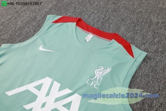 Formazione Senza Maniche Set Completo Liverpool 2024 2025 Verde Nero Poco Prezzo