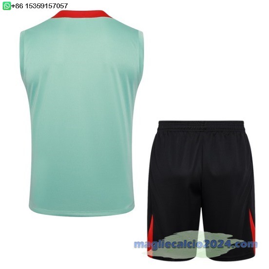 Formazione Senza Maniche Set Completo Liverpool 2024 2025 Verde Nero Poco Prezzo