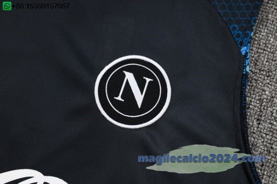 Formazione Senza Maniche Set Completo Napoli 2024 2025 Blu Nero Poco Prezzo