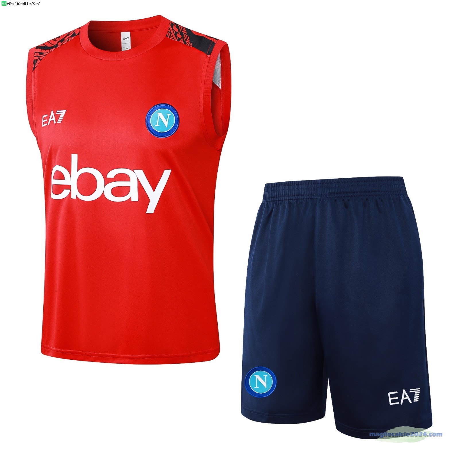 Formazione Senza Maniche Set Completo Napoli 2024 2025 Rosso I Blu Poco Prezzo