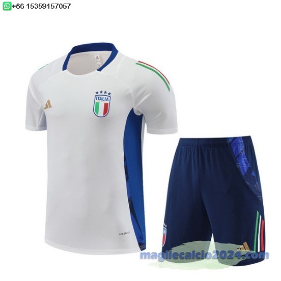Formazione Set Completo Bambino Italia 2024 Bianco Blu Navy Poco Prezzo