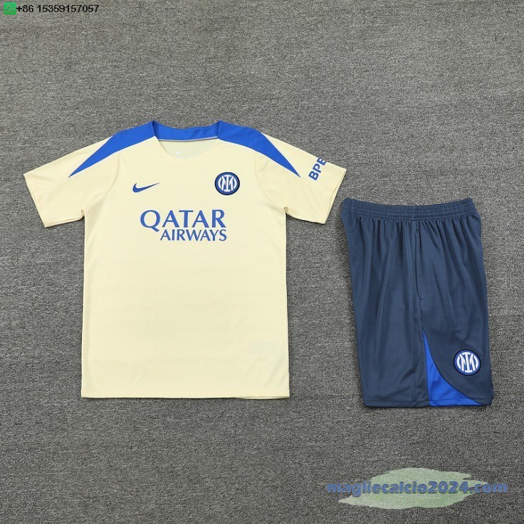 Formazione Set Completo Inter Milan 2024 2025 Giallo Grigio Poco Prezzo