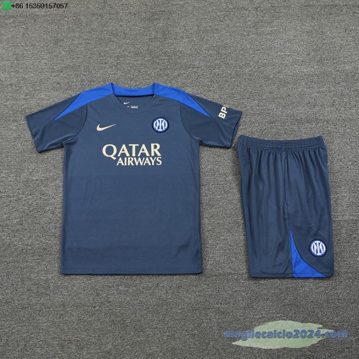 Formazione Set Completo Inter Milan 2024 2025 Grigio Blu Poco Prezzo